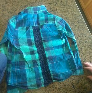 Blue plaid button up
